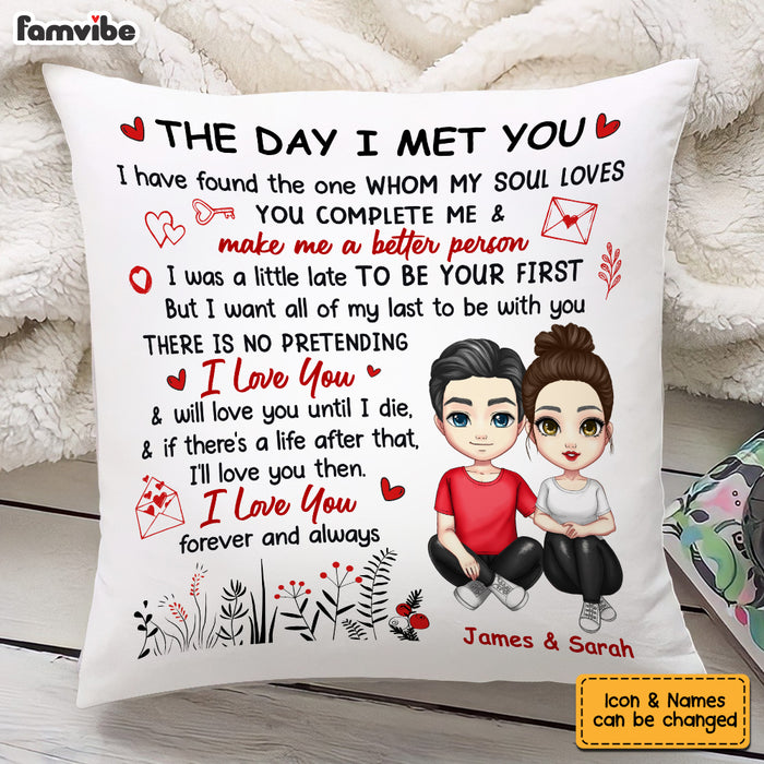 Personalized Couple The Day We Met Pillow JL261 30O53 1