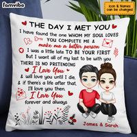 Personalized Couple The Day We Met Pillow JL261 30O53 thumb 1
