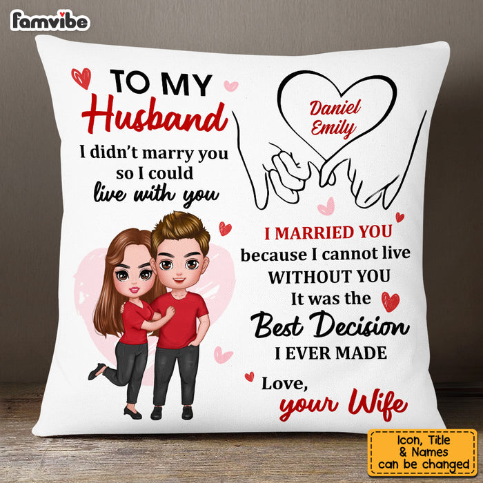 Personalized To My Husband Holding Hands Pillow JL284 23O53 1