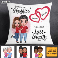 Personalized Couple Interlocking Hearts Pillow JL295 23O28 thumb 1