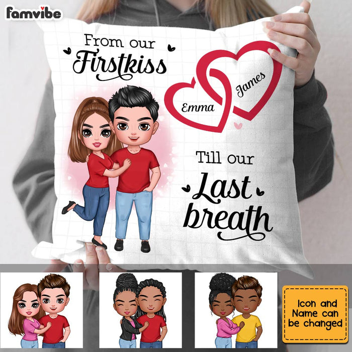 Personalized Couple Interlocking Hearts Pillow JL295 23O28 1