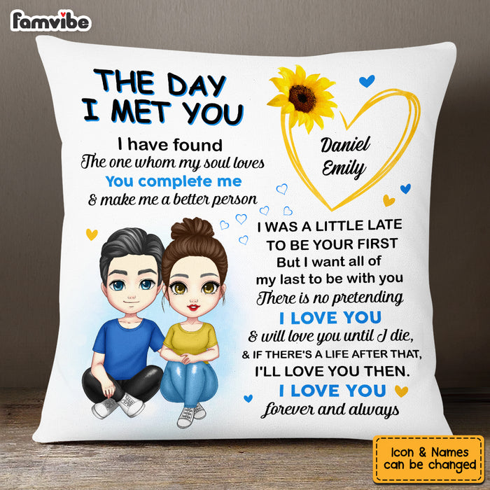 Personalized Couple The Day I Met You Pillow JL301 85O53 1