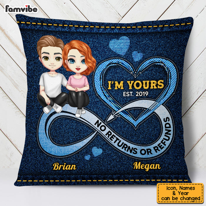 Personalized Couple Infinity Love Denim Pillow JL303 30O53 1