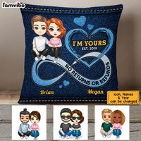 Personalized Couple Infinity Love Denim Pillow JL303 30O53 thumb 1
