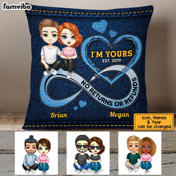 Personalized Couple Infinity Love Denim Pillow JL303 30O53 1