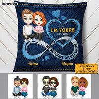 Personalized Couple Infinity Love Denim Pillow JL303 30O53 thumb 1
