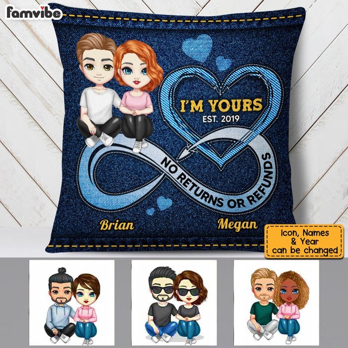 Personalized Couple Infinity Love Denim Pillow JL303 30O53 1