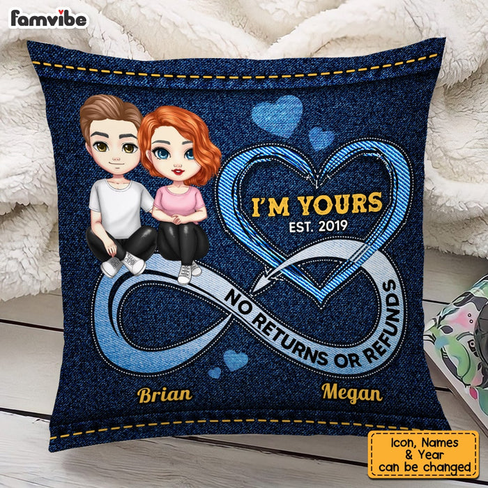 Personalized Couple Infinity Love Denim Pillow JL303 30O53 1