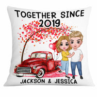 Personalized Couple Love Tree Red Truck Pillow AG21 32O31 thumb 1