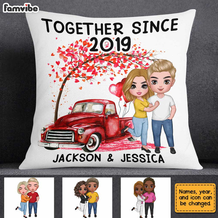 Personalized Couple Love Tree Red Truck Pillow AG21 32O31 1