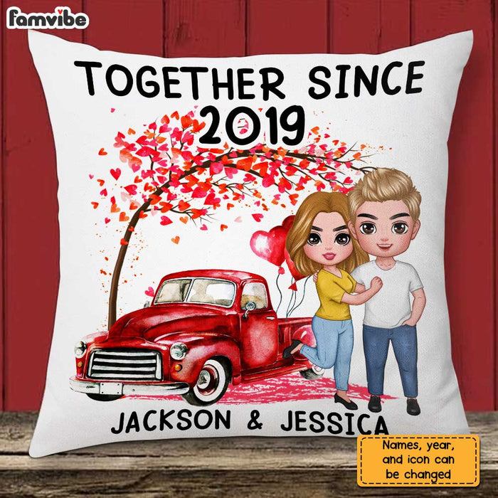 Personalized Couple Love Tree Red Truck Pillow AG21 32O31 1