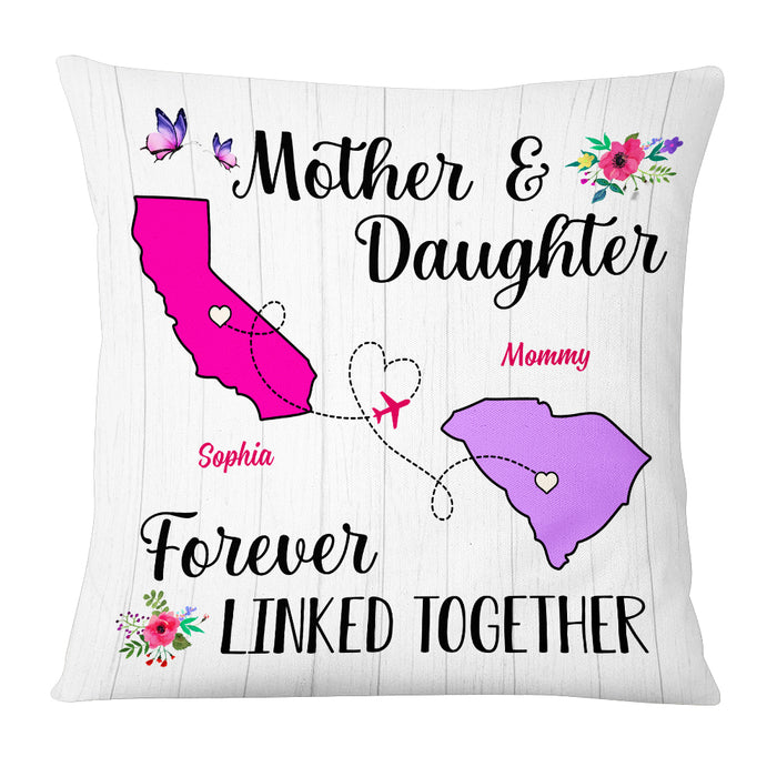 Personalized Long Distance Mom Forever Linked Pillow AG41 23O53 1