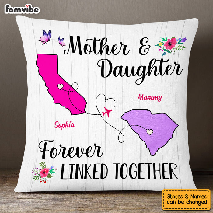 Personalized Long Distance Mom Forever Linked Pillow AG41 23O53 1