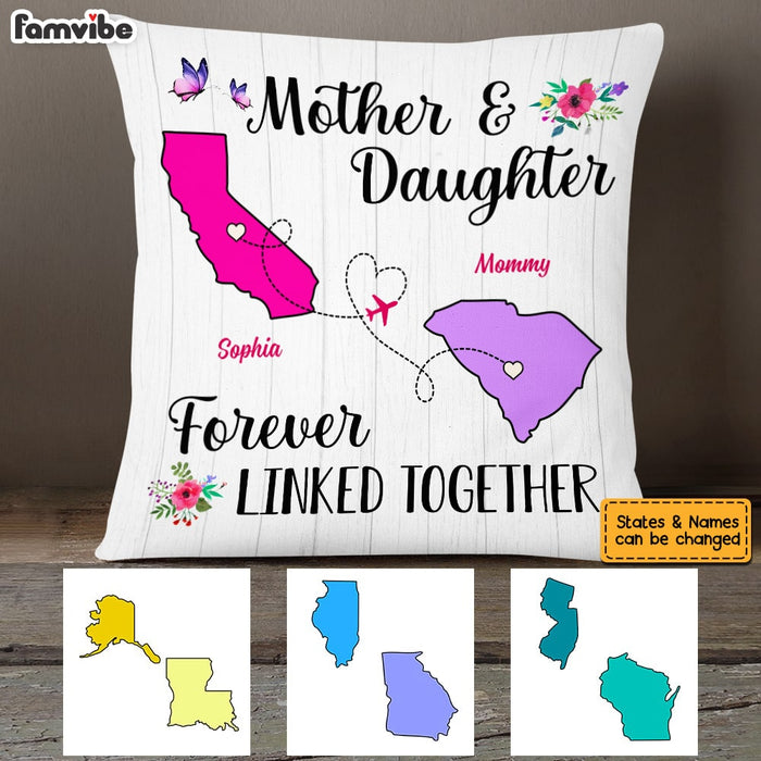 Personalized Long Distance Mom Forever Linked Pillow AG41 23O53 1