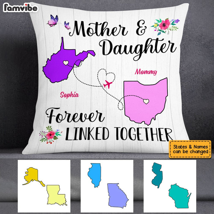 Personalized Long Distance Mom Forever Linked Pillow AG41 23O53 1