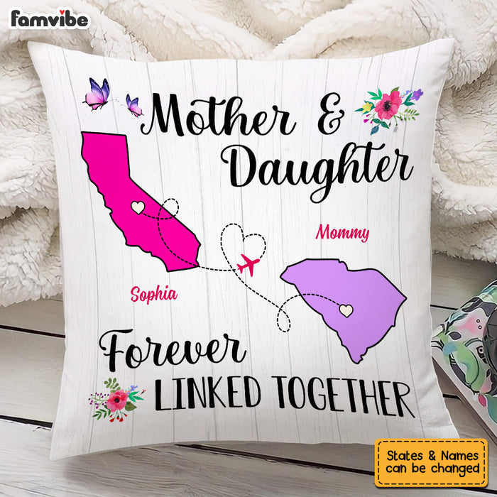 Personalized Long Distance Mom Forever Linked Pillow AG41 23O53 1