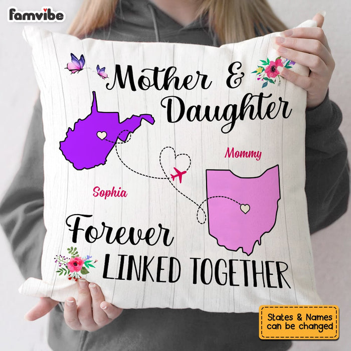 Personalized Long Distance Mom Forever Linked Pillow AG41 23O53 1