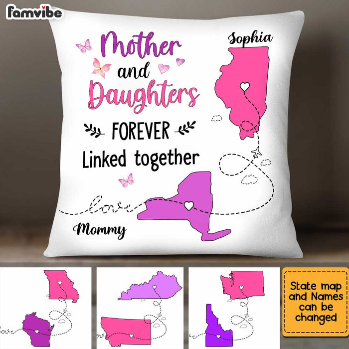 Personalized Long Distance Daughter Forever Linked Pillow AG51 23O34 1