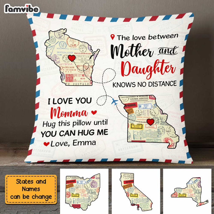 Personalized Long Distance Relationship The Love Between Mother & Daughter Pillow AG51 58O47 1