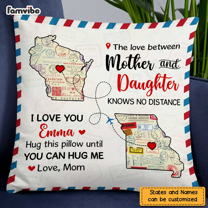 Personalized Long Distance Relationship The Love Between Mother & Daughter Pillow AG51 58O47 1