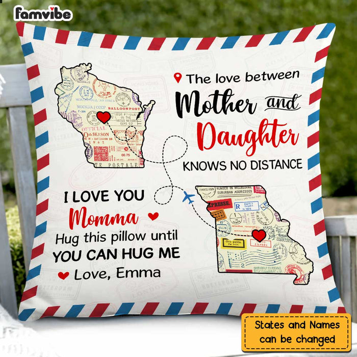 Personalized Long Distance Relationship The Love Between Mother & Daughter Pillow AG51 58O47 1