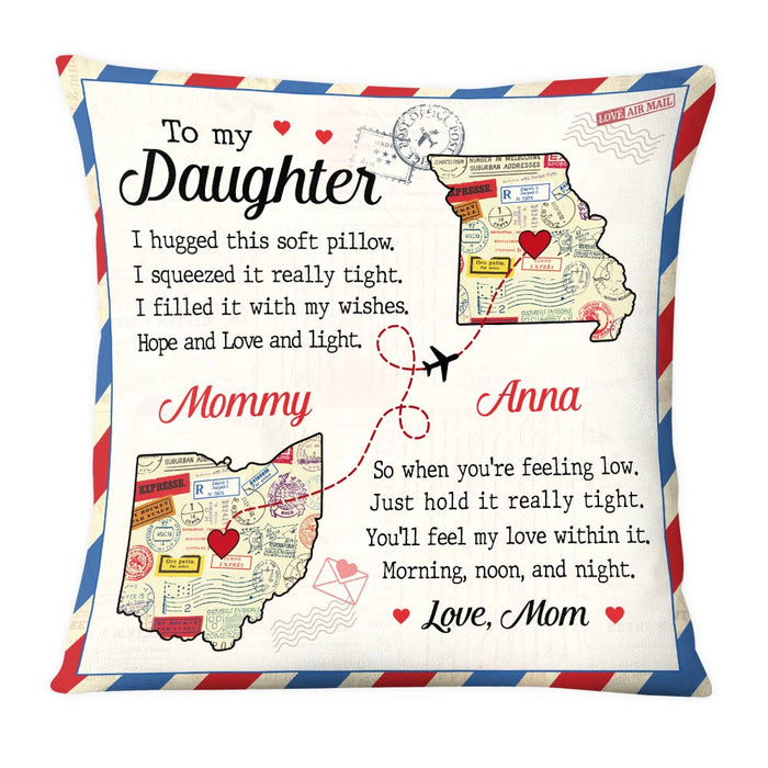 Personalized To My Daughter Long Distance Pillow AG61 32O28 1
