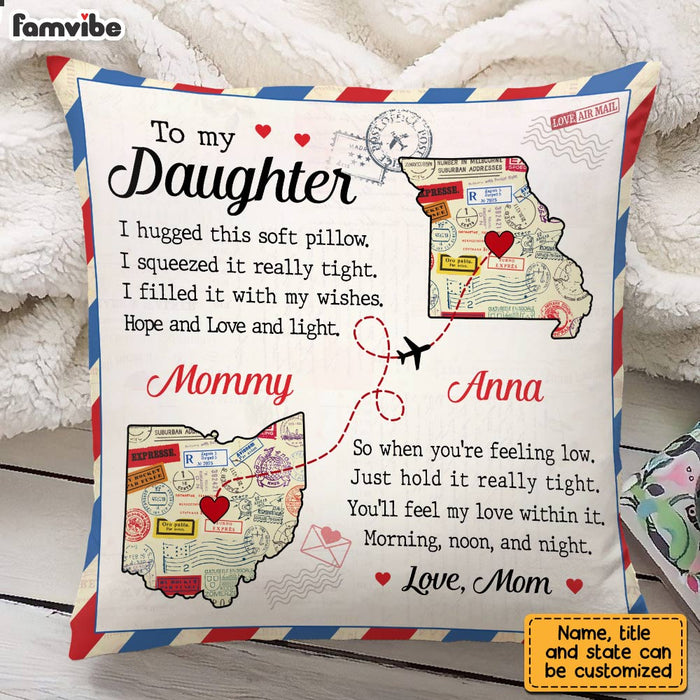 Personalized To My Daughter Long Distance Pillow AG61 32O28 1