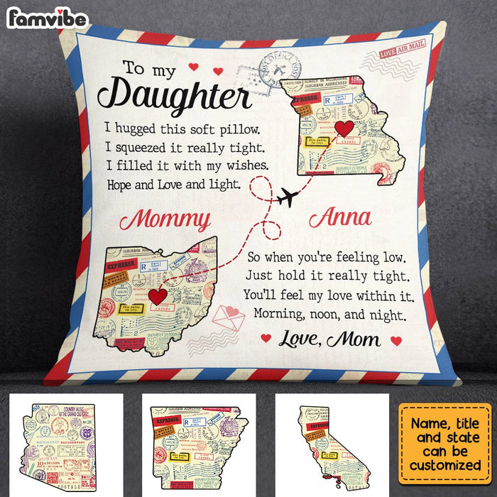 Personalized To My Daughter Long Distance Pillow AG61 32O28 1