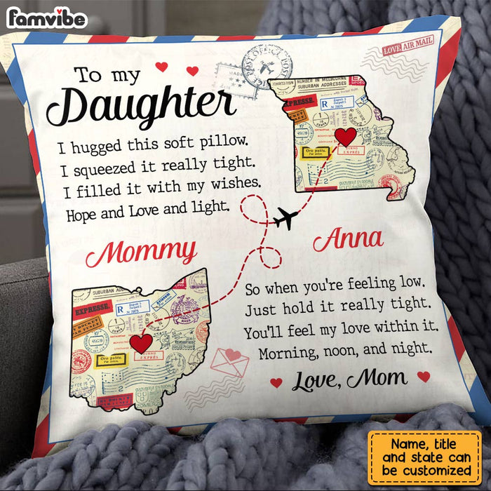 Personalized To My Daughter Long Distance Pillow AG61 32O28 1