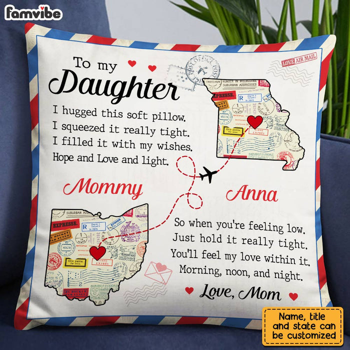 Personalized To My Daughter Long Distance Pillow AG61 32O28 1