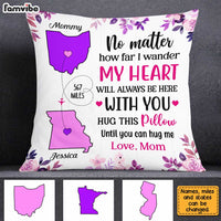 Personalized Long Distance But Close At Heart Pillow AG52 30O31 thumb 1