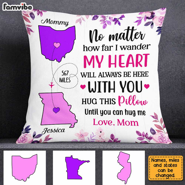 Personalized Long Distance But Close At Heart Pillow AG52 30O31 1