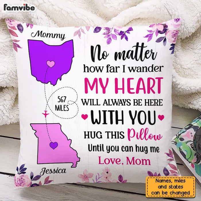 Personalized Long Distance But Close At Heart Pillow AG52 30O31 1