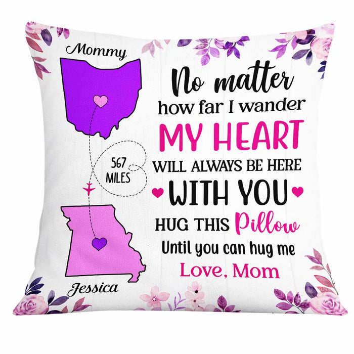 Personalized Long Distance But Close At Heart Pillow AG52 30O31 1