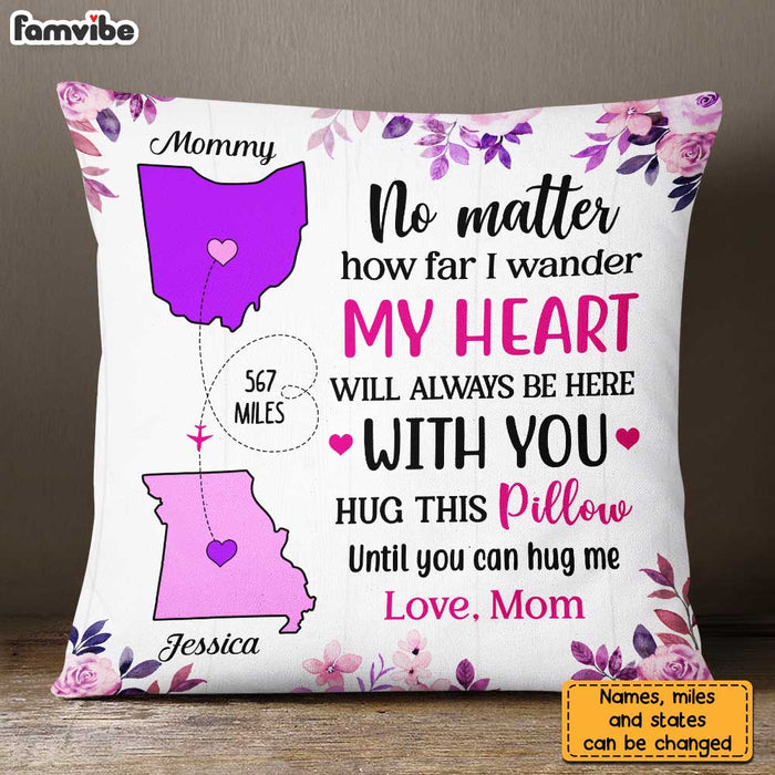 Personalized Long Distance But Close At Heart Pillow AG52 30O31 1
