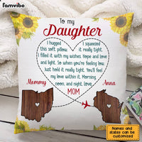 Personalized Long Distance Daughter Sunflower Pillow AG85 30O28 thumb 1