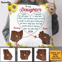 Personalized Long Distance Daughter Sunflower Pillow AG85 30O28 thumb 1