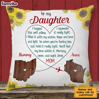 Personalized Long Distance Daughter Sunflower Pillow AG85 30O28 thumb 1