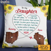 Personalized Long Distance Daughter Sunflower Pillow AG85 30O28 thumb 1