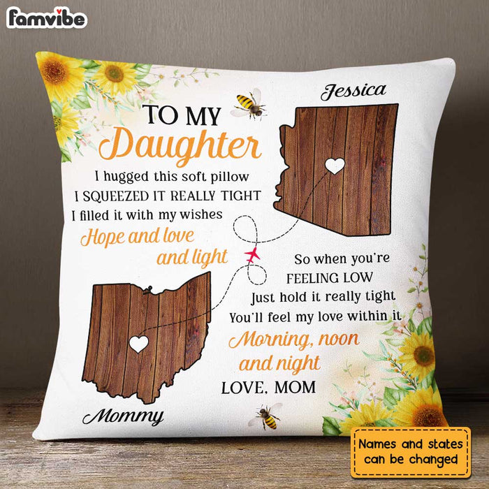 Personalized Long Distance To My Daughter Pillow AG96 30O31 1