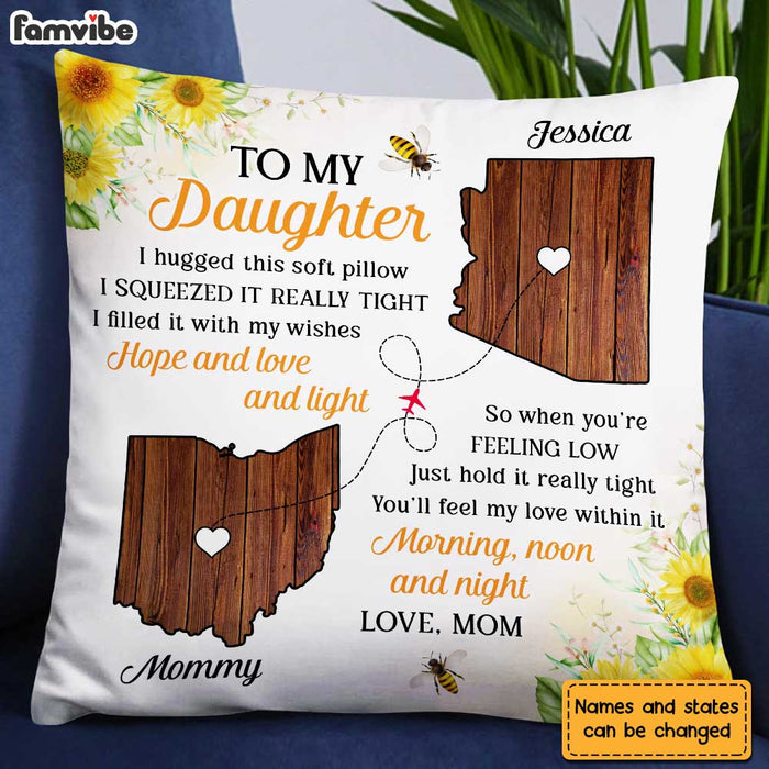 Personalized Long Distance To My Daughter Pillow AG96 30O31 1