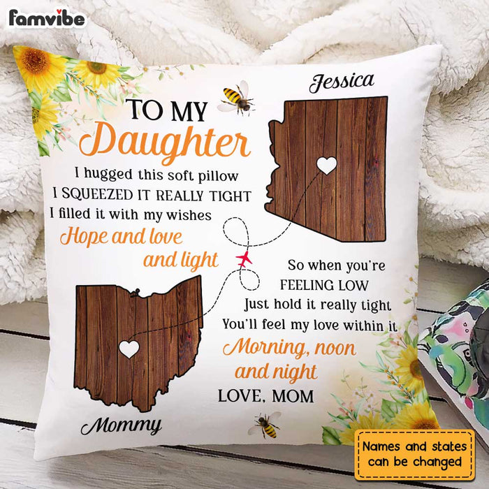 Personalized Long Distance To My Daughter Pillow AG96 30O31 1