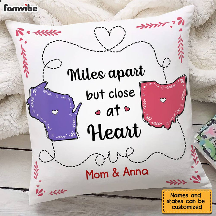 Mother and Daughter Long Distance Heart, Personalized State