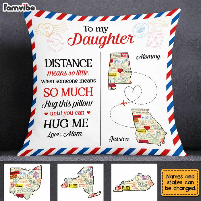 Personalized Long Distance Mom Daughter Pillow AG95 30O31 1