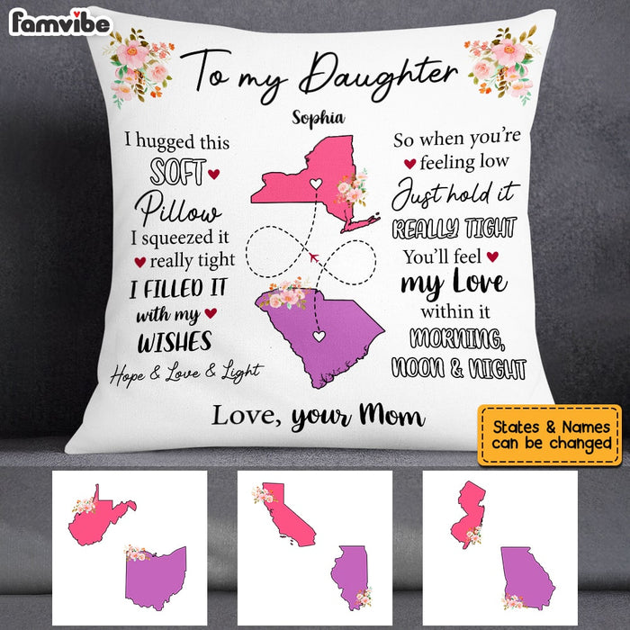 Personalized Long Distance Daughter Hug This Pillow AG92 30O53 1