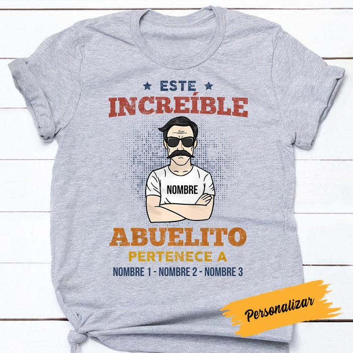 Personalized Grandpa Spanish Increíble Papá Abuelo T Shirt AP271 95O58 1