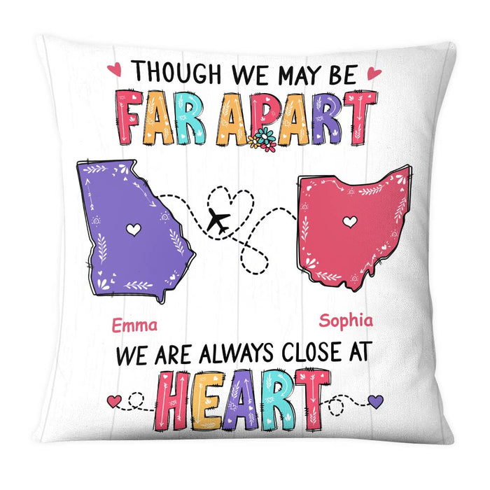 Personalized We Are Always Close At Heart Long Distance Pillow AG124 32O28 1