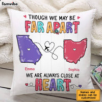 Personalized We Are Always Close At Heart Long Distance Pillow AG124 32O28 thumb 1