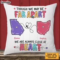 Personalized We Are Always Close At Heart Long Distance Pillow AG124 32O28 thumb 1