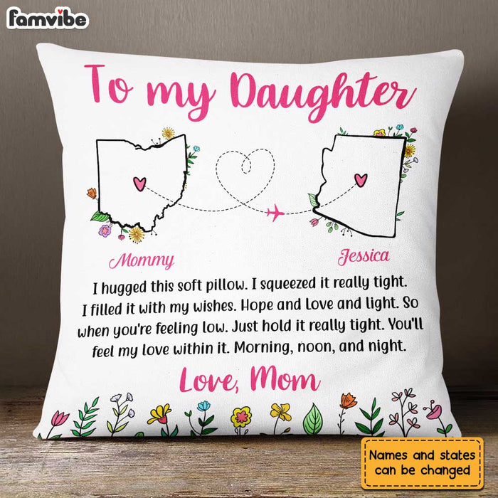 Personalized Long Distance Daughter Hug This Pillow AG116 30O31 1